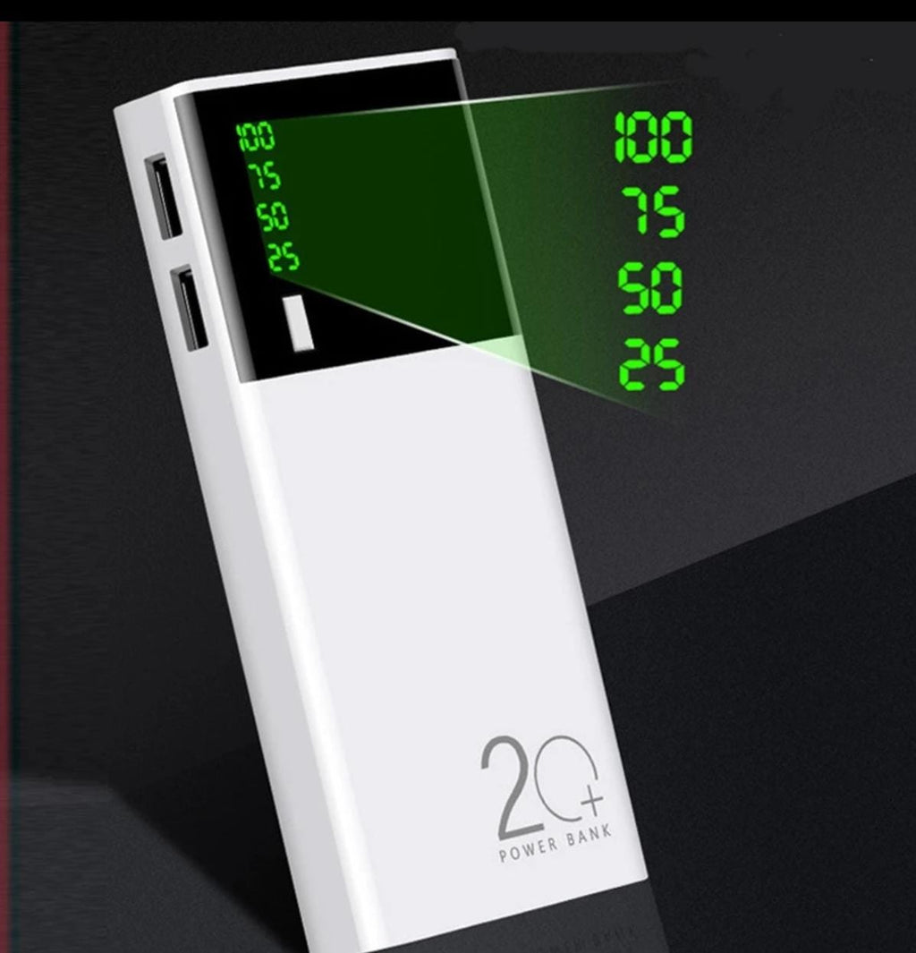 Power Bank 20.000 mAh Carga Rápida USB | Batería Externa Portátil para Celular, Tablet y Emergencias