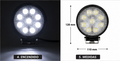 Neblinero LED Redondo 27W 9 LED 12V/24V para Tractor, Camión, Camioneta y Maquinaria