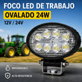 Foco LED de Trabajo Ovalado 24W 8 LED 12V/24V para Tractor, Camión y Maquinaria