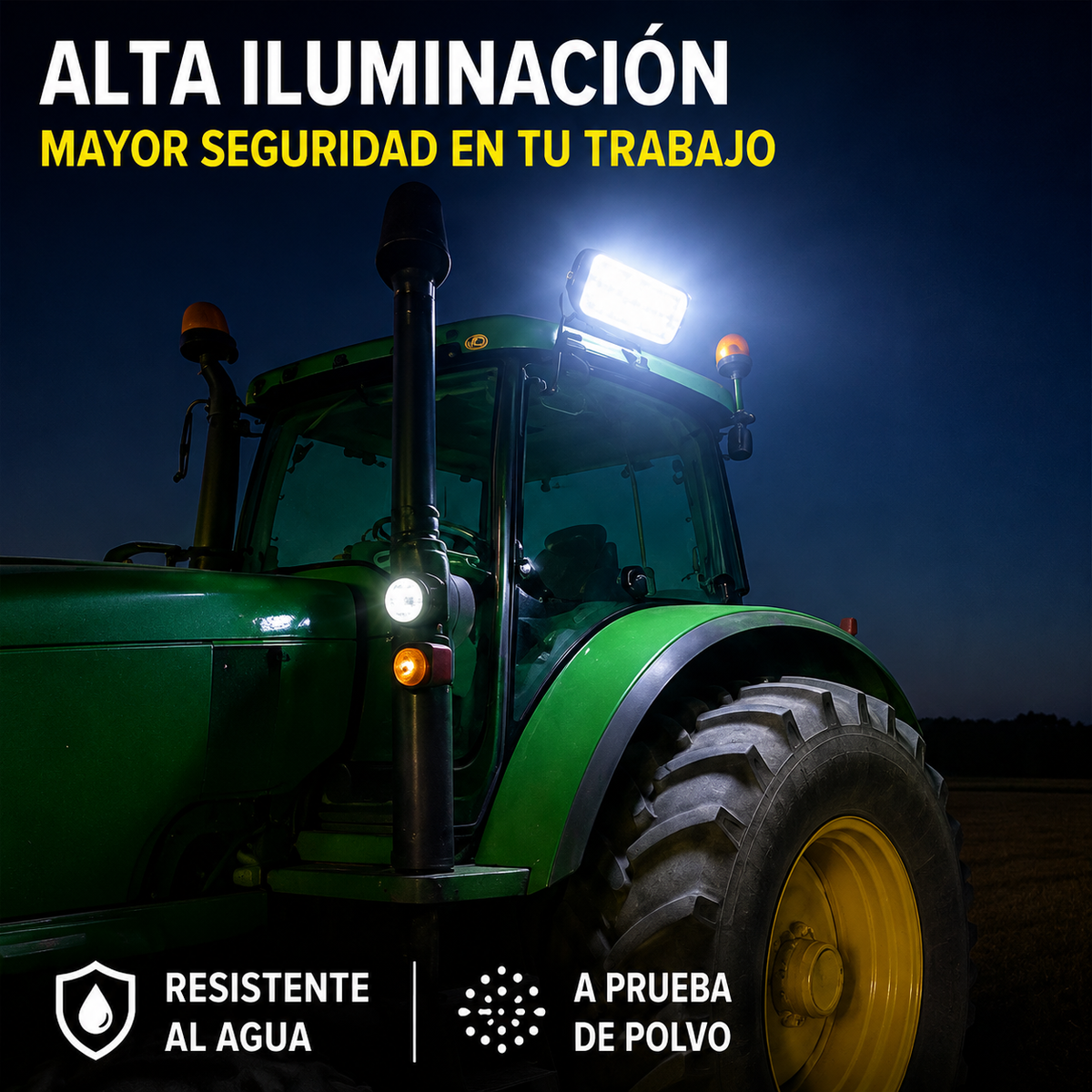 Foco LED de Trabajo Ovalado 24W 8 LED 12V/24V para Tractor, Camión y Maquinaria