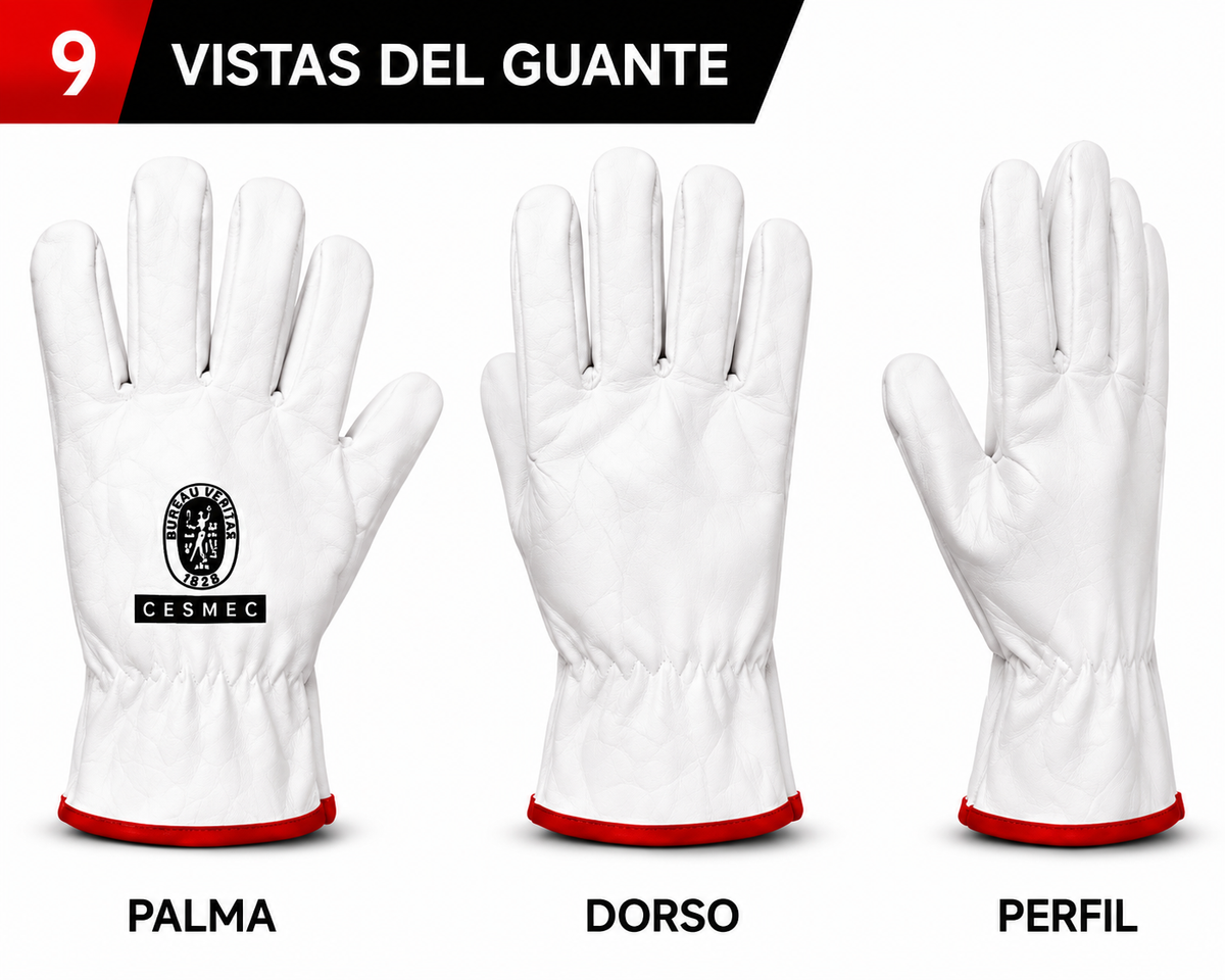 Pack 12 pares Guantes de Cabritilla Cuero Buffalo para Trabajo Alta Resistencia
